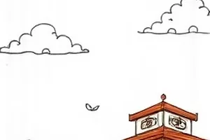 樱花巷口封面，巷口樱花与路牌